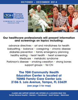Our healthcare professionals will present information and screenings on topics including: