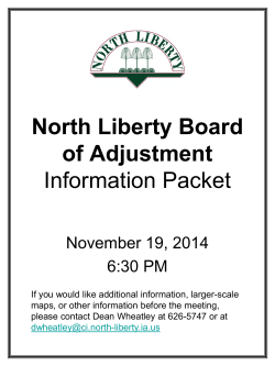 North Liberty Board of Adjustment Information Packet November 19, 2014