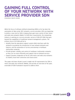 GAINING FULL CONTROL OF YOUR NETWORK WITH SERVICE PROVIDER SDN