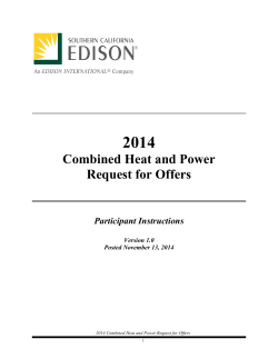 2014 Combined Heat and Power Request for Offers Participant Instructions
