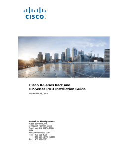 Cisco R-Series Rack and RP-Series PDU Installation Guide