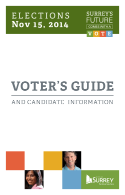 VOTER’S GUIDE Nov 15, 2014 AND CANDIDATE  INFORMATION