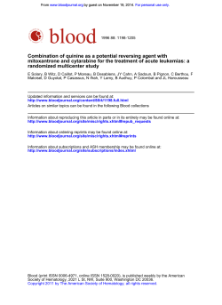 Combination of quinine as a potential reversing agent with