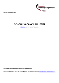 SCHOOL VACANCY BULLETIN  Friday 14 November 2014