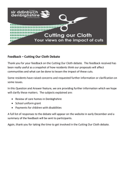 Feedback &ndash; Cutting Our Cloth Debate