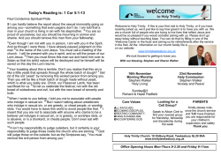 Today’s Reading is: 1 Cor 5:1-13 Paul Condemns Spiritual Pride 5