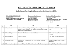 LIST OF ACCEPTED  FACULTY PAPERS