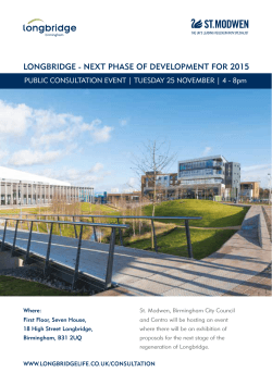 LONGBRIDGE - NEXT PHASE OF DEVELOPMENT FOR 2015