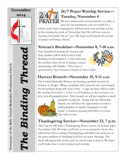 24/7 Prayer Worship Service— Tuesday, November 4 November 2014