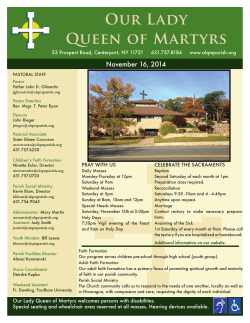 Our Lady Queen of Martyrs  November 16, 2014