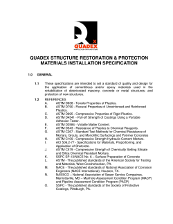 QUADEX STRUCTURE RESTORATION &amp; PROTECTION MATERIALS INSTALLATION SPECIFICATION