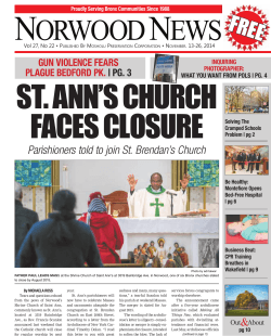 N ST. ANN’S CHURCH FACES CLOSURE ORWOOD