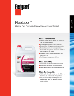 Fleetcool ™ Lifetime Fully Formulated Heavy Duty Antifreeze/Coolant REAL