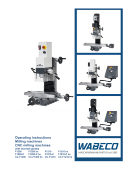 Operating instructions Milling machines CNC milling machines with dovetail guides