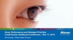 Alcon Performance and Strategic Priorities – Nov 11, 2014