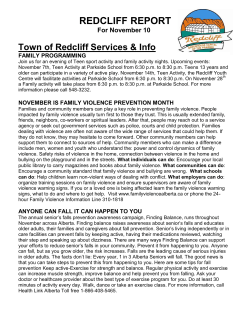 REDCLIFF REPORT Town of Redcliff Services &amp; Info For November 10