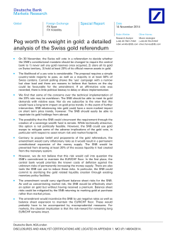 Peg worth its weight in gold: a detailed Deutsche Bank Markets Research