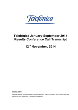 Telefónica January-September 2014 Results Conference Call Transcript 12