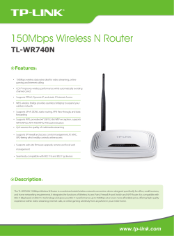 150Mbps Wireless N Router TL-WR740N Features