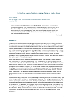 Rethinking approaches to managing change in fragile states