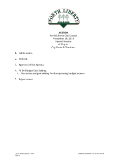 North Liberty City Council November 18, 2014 Special Session