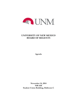 UNIVERSITY OF NEW MEXICO BOARD OF REGENTS  Agenda