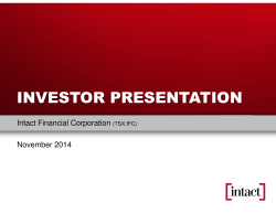 INVESTOR PRESENTATION Intact Financial Corporation November 2014 (TSX:IFC)