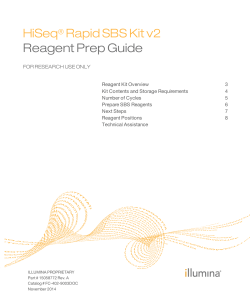 HiSeq Rapid SBS Kit v2 Reagent Prep Guide ®
