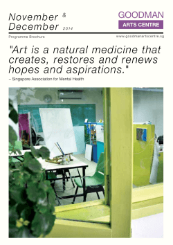 &#34;Art is a natural medicine that creates, restores and renews November