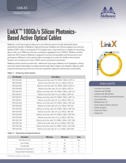 LinkX 100Gb/s Silicon Photonics- Based Active Optical Cables ™