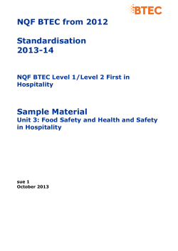 NQF BTEC from 2012  Standardisation 2013-14