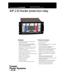 iDP-210 feeder protection relay CA165002EN Highlights Protective functions