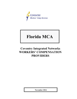 Florida MCA Coventry Integrated Networks WORKERS’ COMPENSATION PROVIDERS