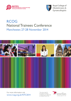 RCOG  National Trainees Conference Manchester, 27-28 November 2014