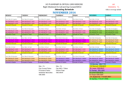 NOVEMBER 2014 UCI PULMONARY &amp; CRITICAL CARE MEDICINE Attending Schedule
