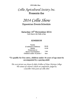 2014 Collie Show Collie Agricultural Society Inc . Presents the