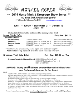AZRAEL ACRES  2014 Horse Trials &amp; Dressage Show Series  ** **