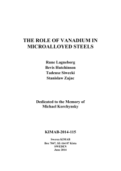THE ROLE OF VANADIUM IN MICROALLOYED STEELS