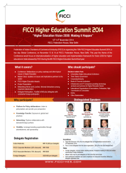 FICCI Higher Education Summit 2014 13 -14  November 2014