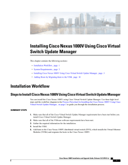 Installing Cisco Nexus 1000V Using Cisco Virtual Switch Update Manager