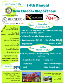 14th Annual  New Orleans Mopar Show Date: