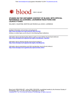 STUDIES ON THE HISTAMINE CONTENT OF BLOOD, WITH SPECIAL