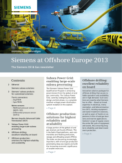 Siemens at Offshore Europe 2013 Contents