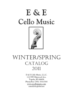E &amp; E Cello Music WINTER/SPRING CATALOG