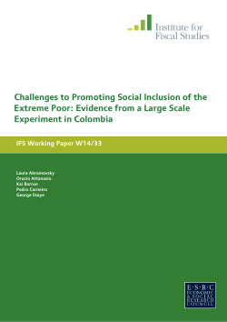 Challenges to Promoting Social Inclusion of the Experiment in Colombia