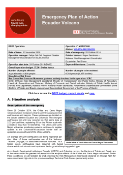 Emergency Plan of Action Ecuador Volcano