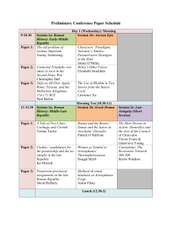 Preliminary Conference Paper Schedule