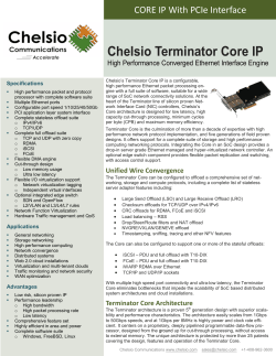 Chelsio Terminator Core IP High Performance Converged Ethernet Interface Engine