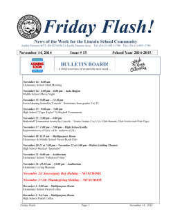 Friday Flash! News of the Week for the Lincoln School Community