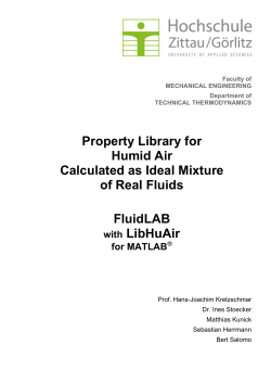 Property Library for Humid Air Calculated as Ideal Mixture of Real Fluids